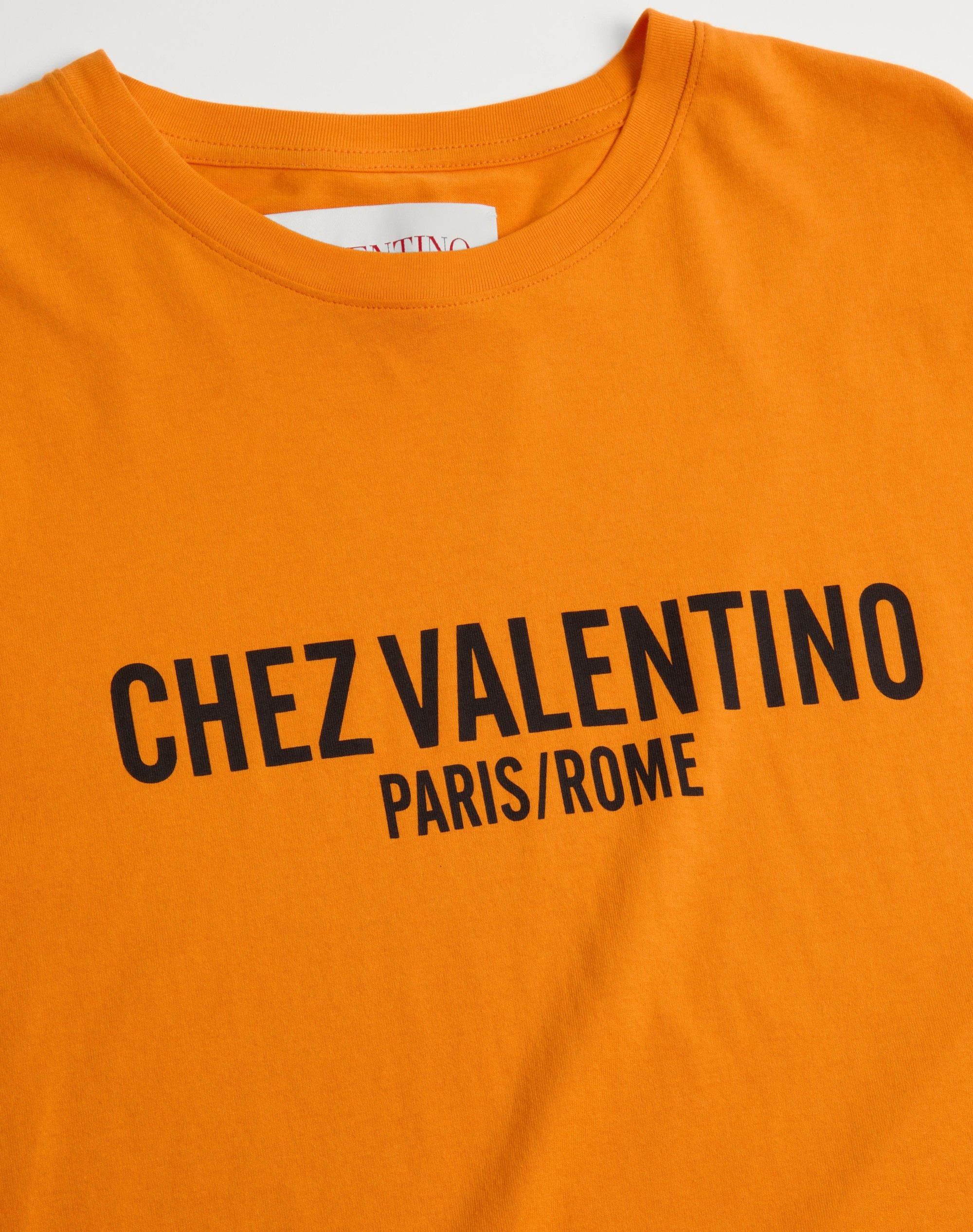 COTTON T-SHIRT WITH CHEZ VALENTINO PRINT - 8