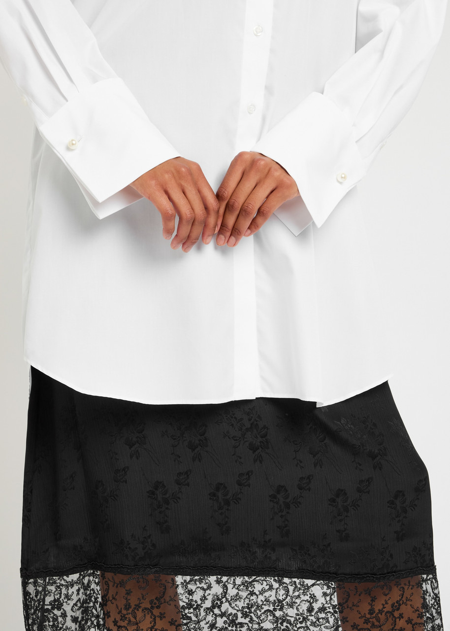 Simone Rocha Elongated Cuff Button Placket Cotton-poplin Shirt - 5
