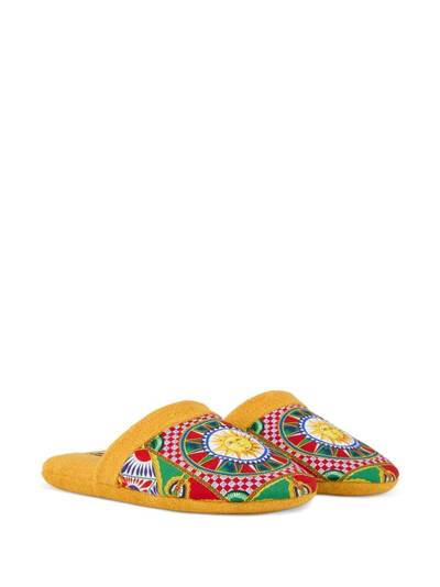 Dolce & Gabbana abstract-print terry Slippers outlook