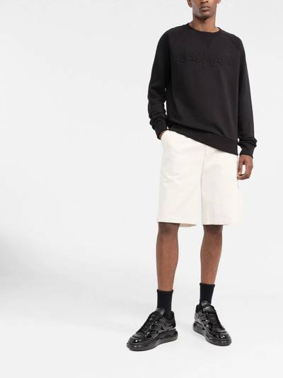 Balmain raised-logo crew-neck sweatshirt outlook