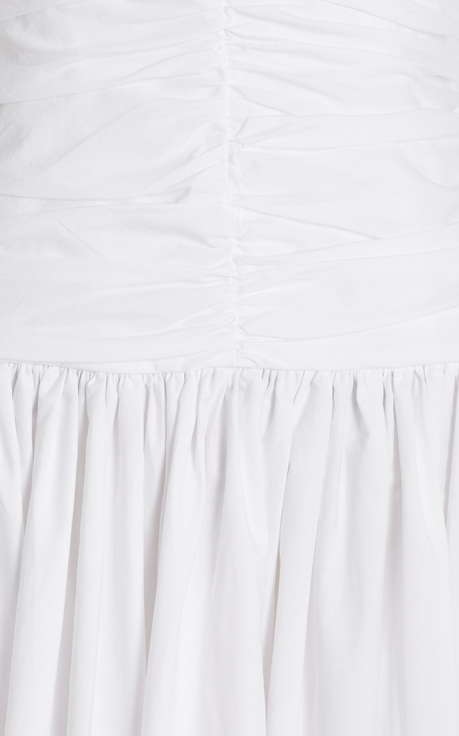 Gathered Drop-Waist Organic Cotton Maxi Dress white - 5