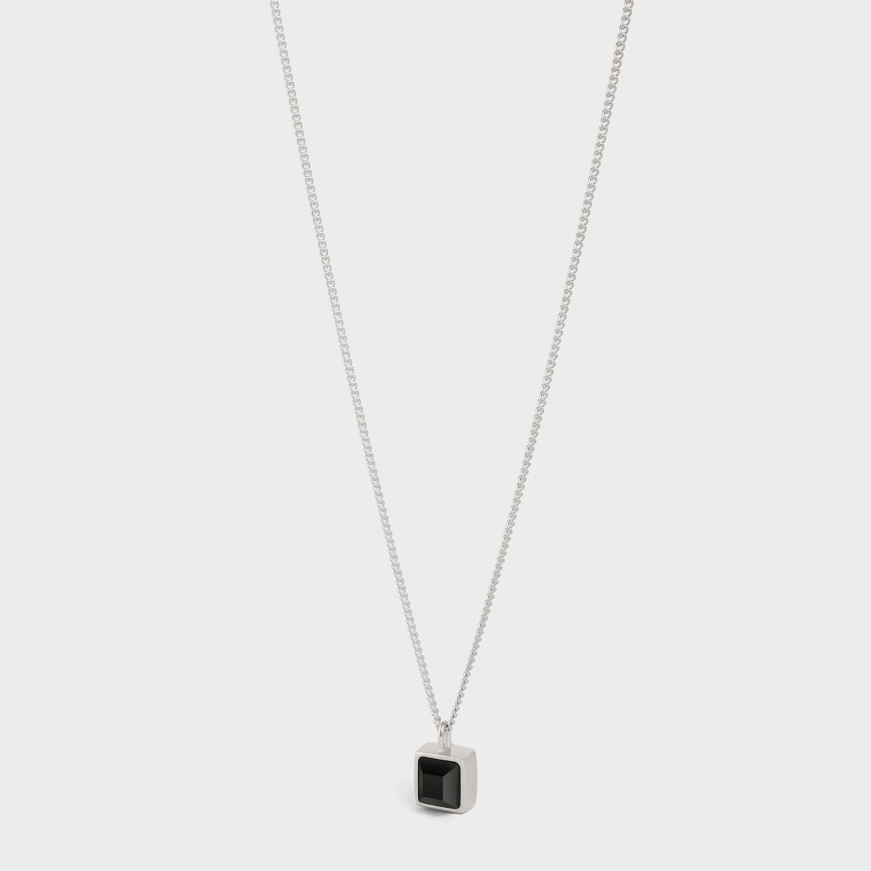 AIGUISE NECKLACE IN STERLING SILVER AND ONYX - 1