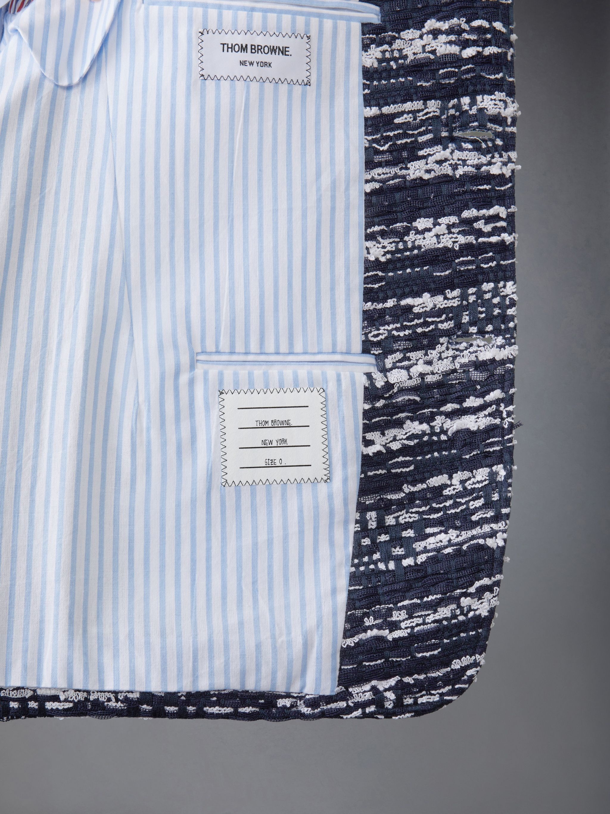 Mélange Tulle Yarn Tweed Unconstructed Sport Coat - 5