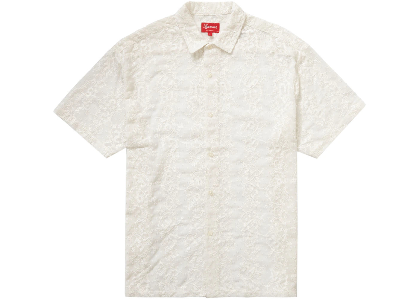 Supreme Chainstitch Chiffon S/S Shirt White - 1