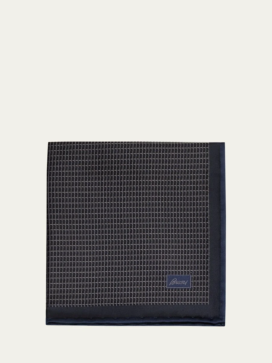 Men's Screen-Print Silk Pocket Square - 1