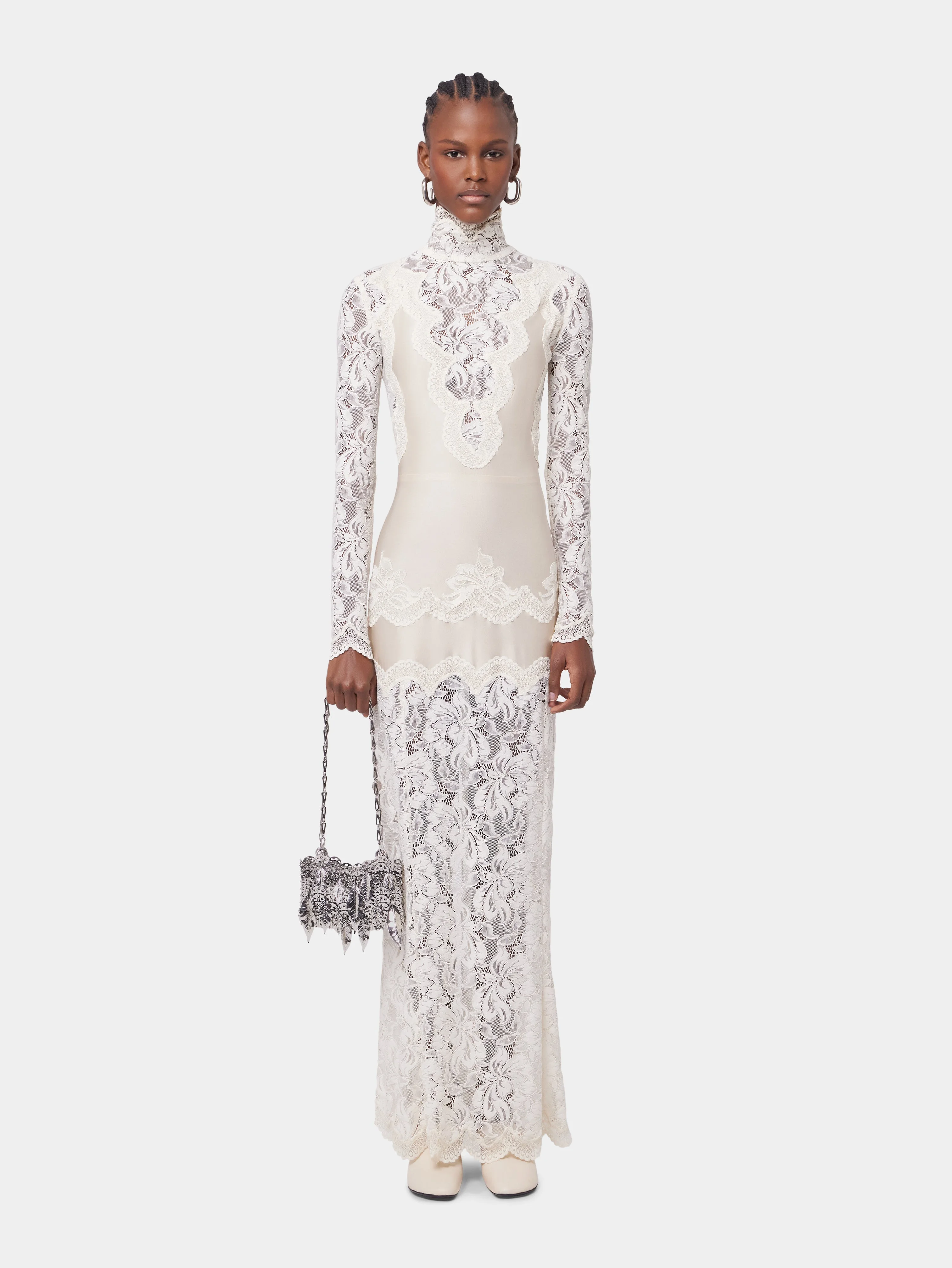 인종과 JERSEY에 IVORY LONG DRESS - 1