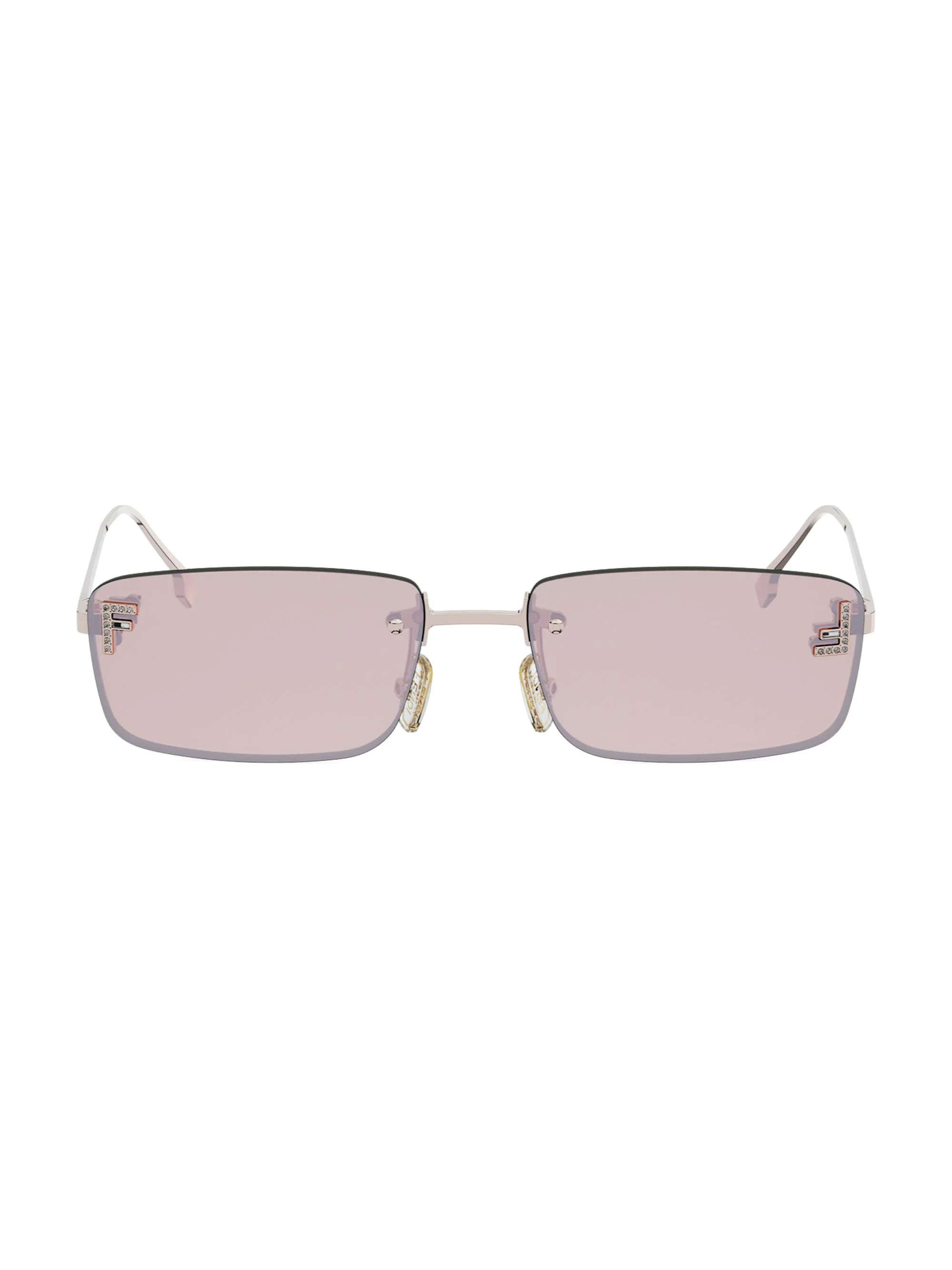 Women's First Crystal 54MM Metal Rectangular Sunglasses - Shiny Rose Gold Bordeaux - 1