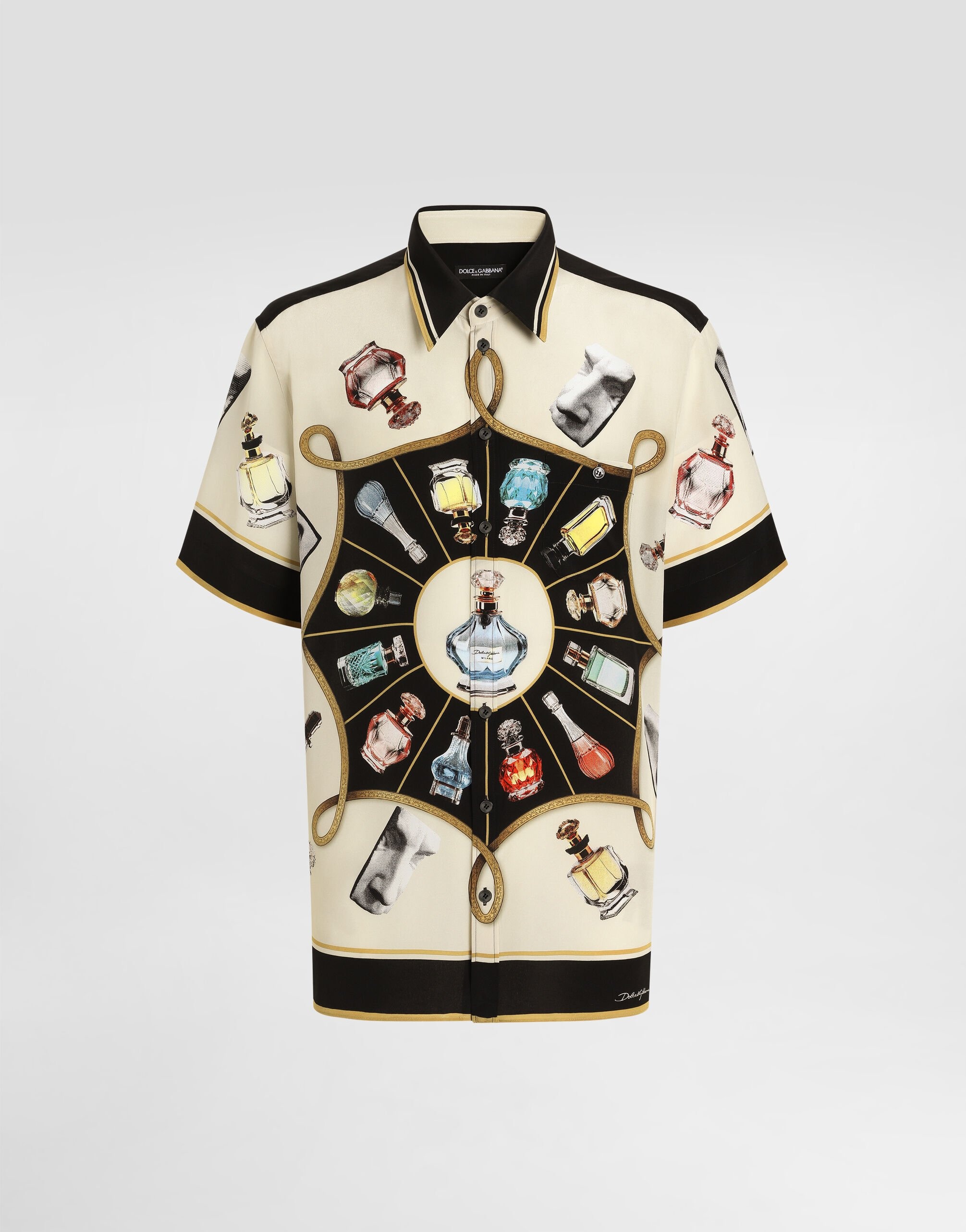 Silk shirt with perfume print - 1