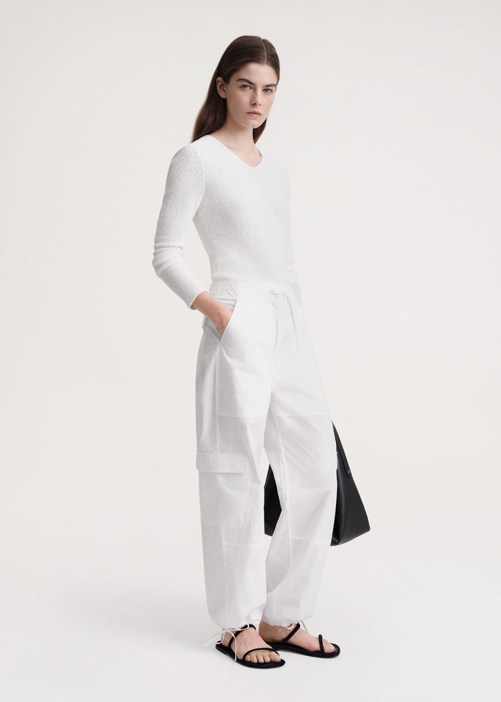 Cotton cargo trousers white - 3