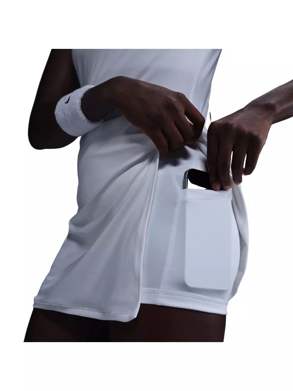 Women's Dri-FIT Victory Mid-Rise Straight Tennis Skirt -White - 7