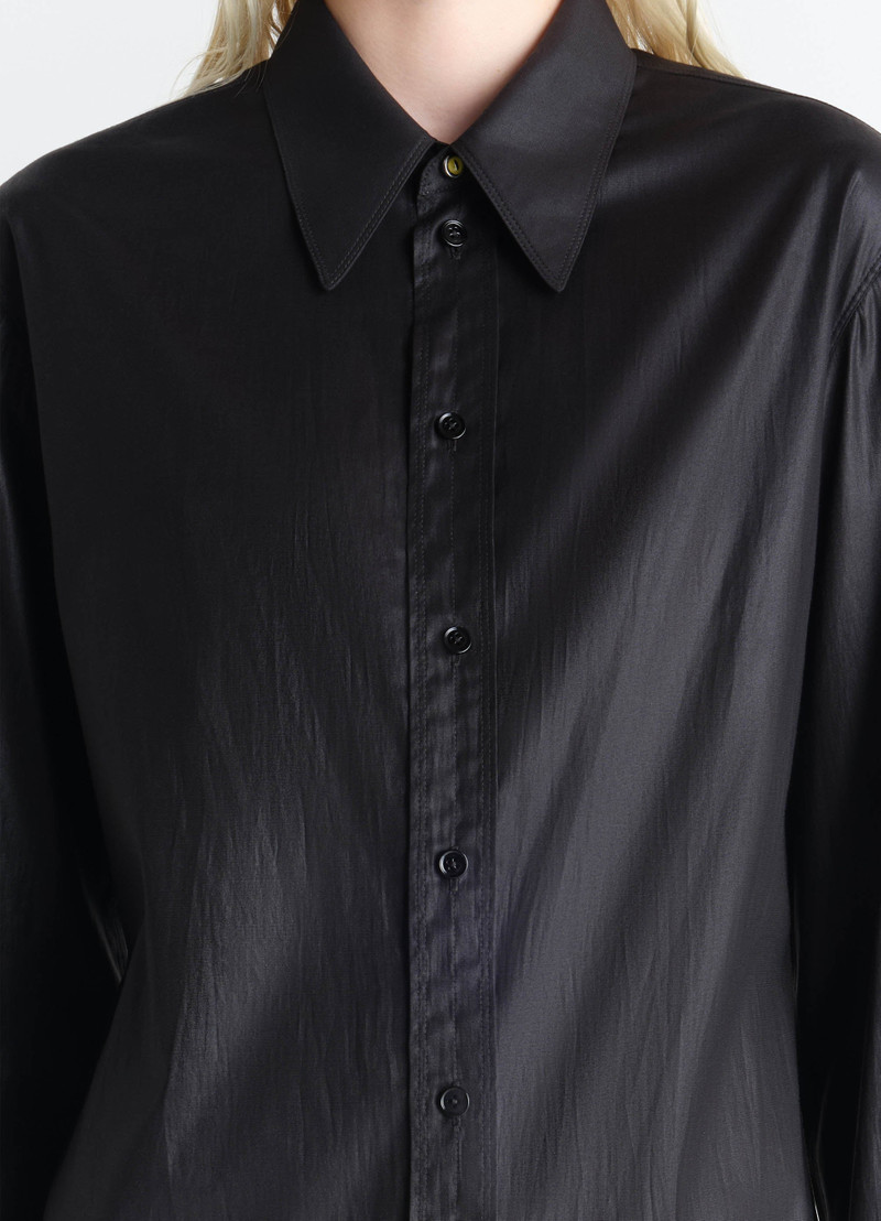 POINTED COLLAR SURREALIST SHIRT IN CHINTZED TOILE 5