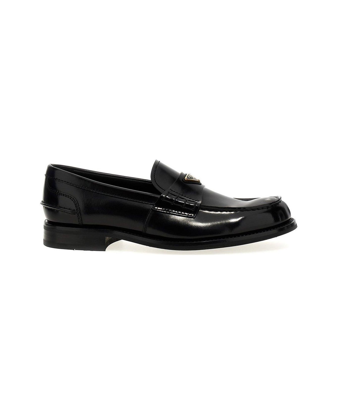 Triangle-logo Slip-on Loafers - 1