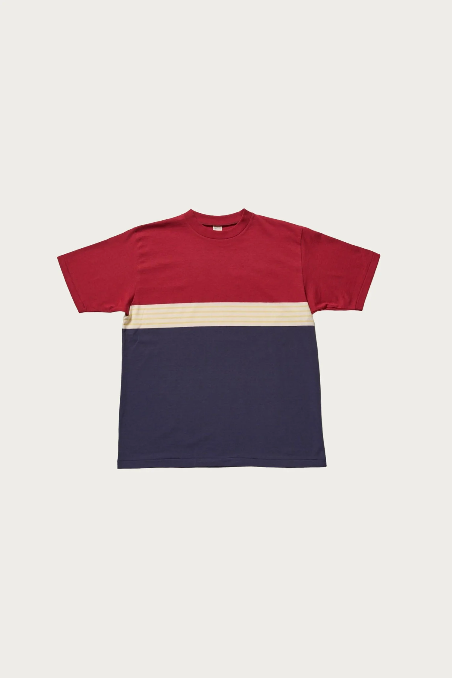 4112 Panel Border T-Shirt - Bordeaux/Navy - 1