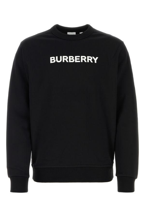Burberry Man Black Stretch Cotton Oversize Sweater - 1