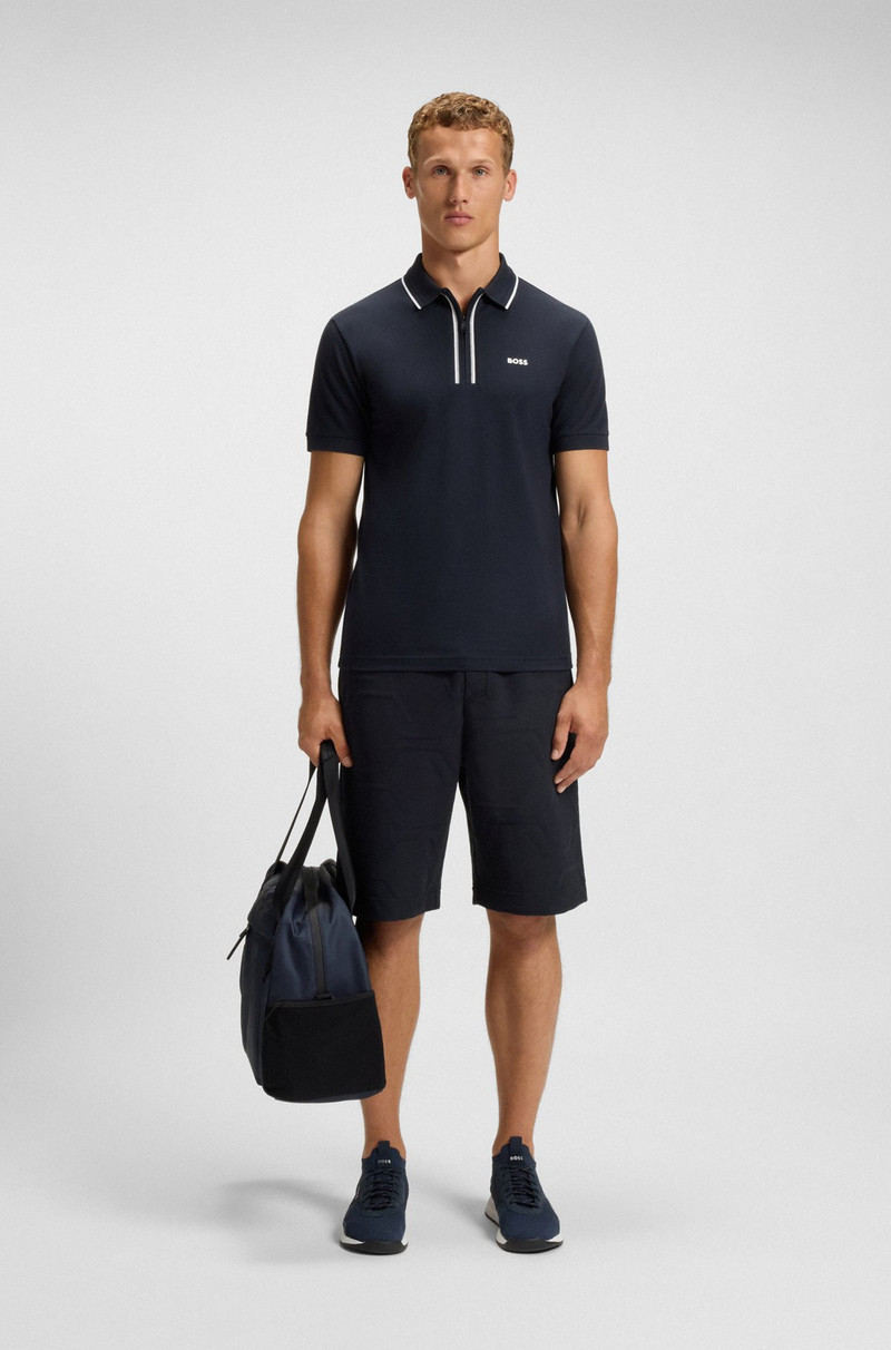 BOSS RELAXED-FIT SHORTS WITH HEXAGONAL QUILTING outlook