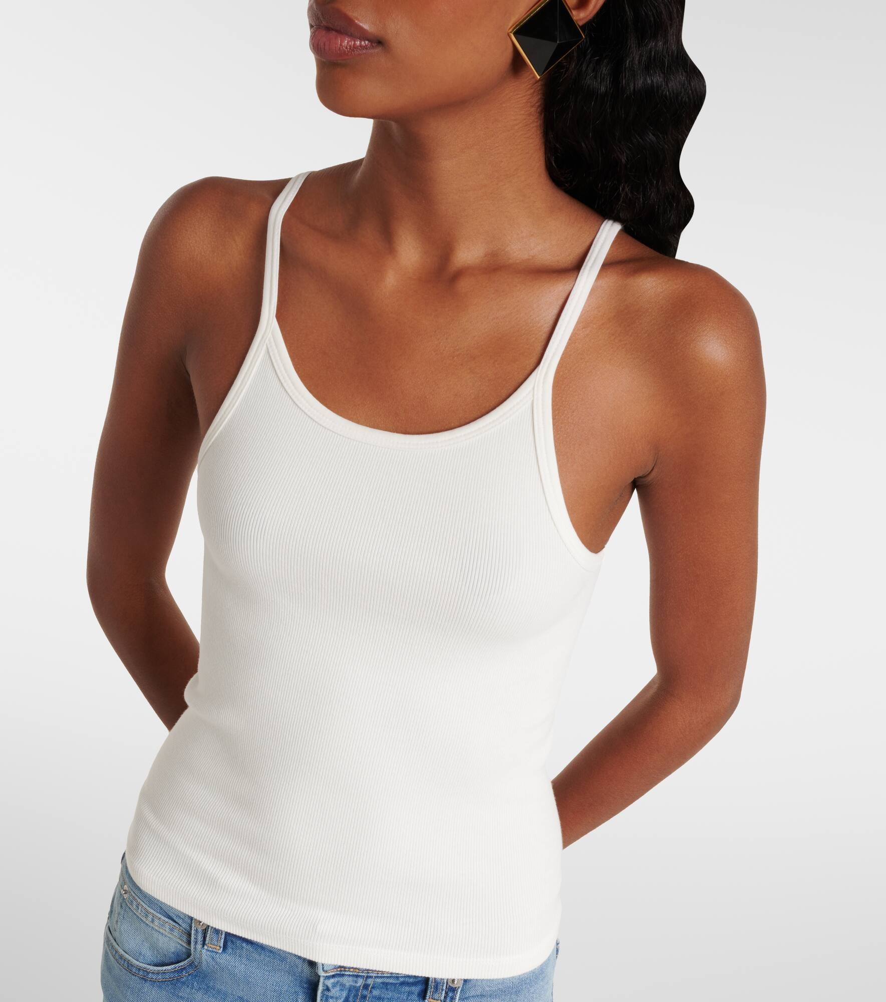 Ribbed-knit cotton tank top - 6