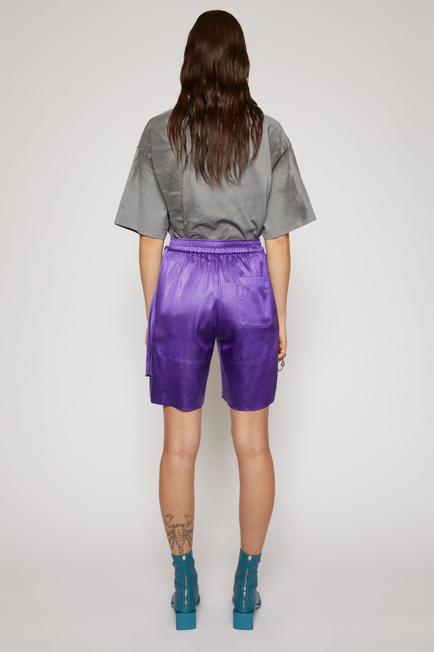 Satin shorts electric purple - 4