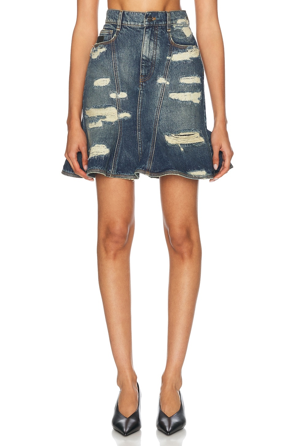 Fluted Mini Skirt - 1
