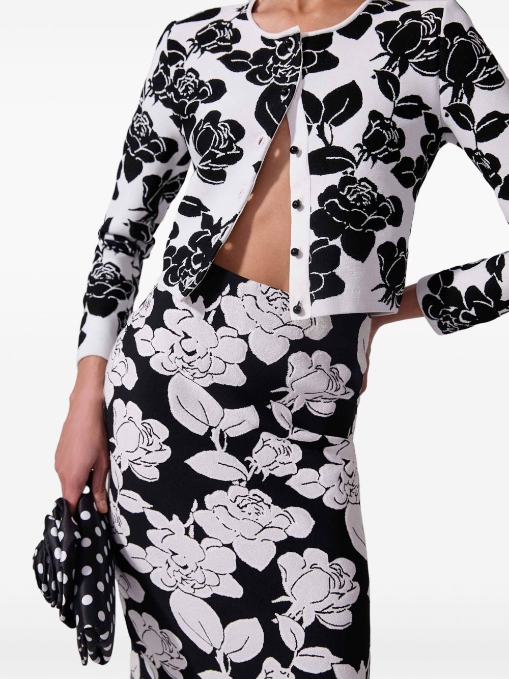 floral-jacquard pencil skirt - 4