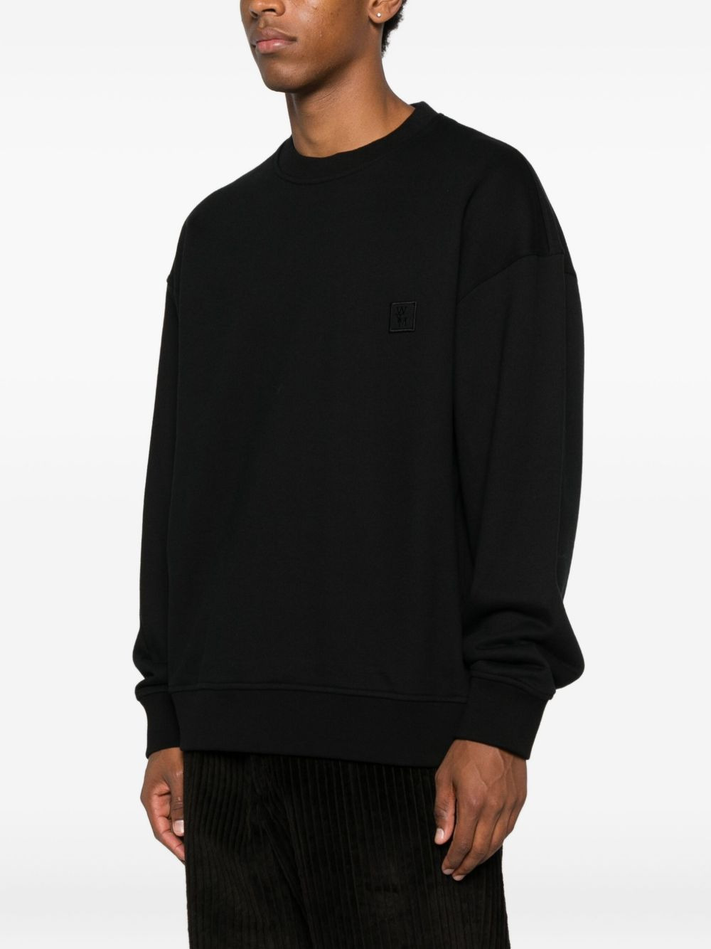 logo-patch long-sleeved sweater - 4