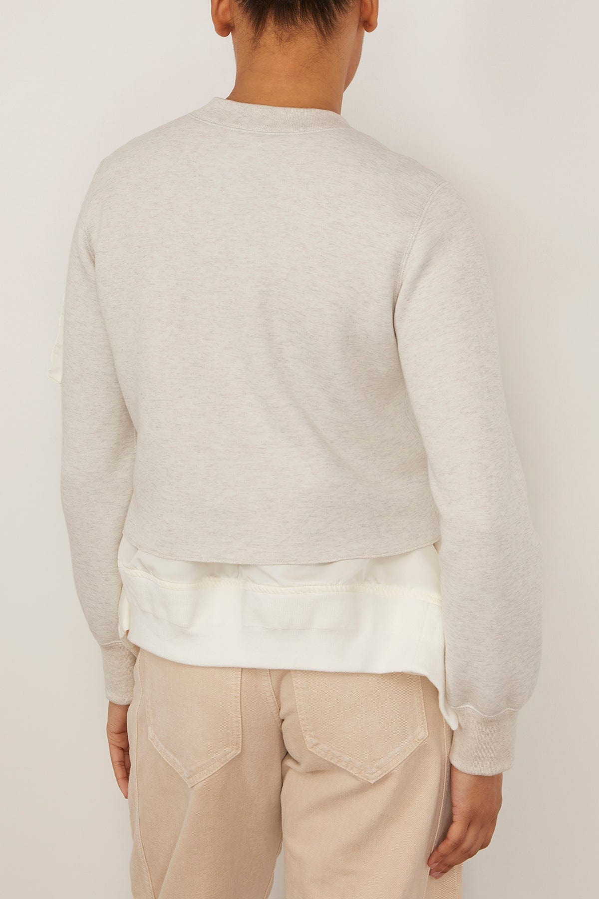 Sponge Sweat Nylon Twill Pullover in Ecru/Off White - 4