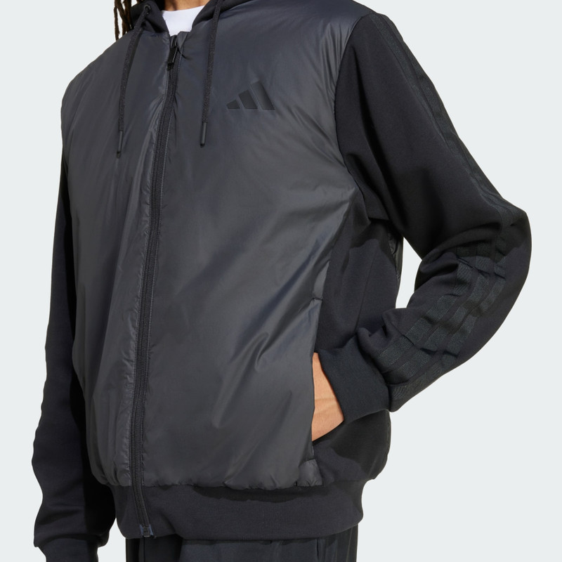 Essentials CLIMAWARM 3-Stripes Insulated Hooded Hybrid Jacket 6