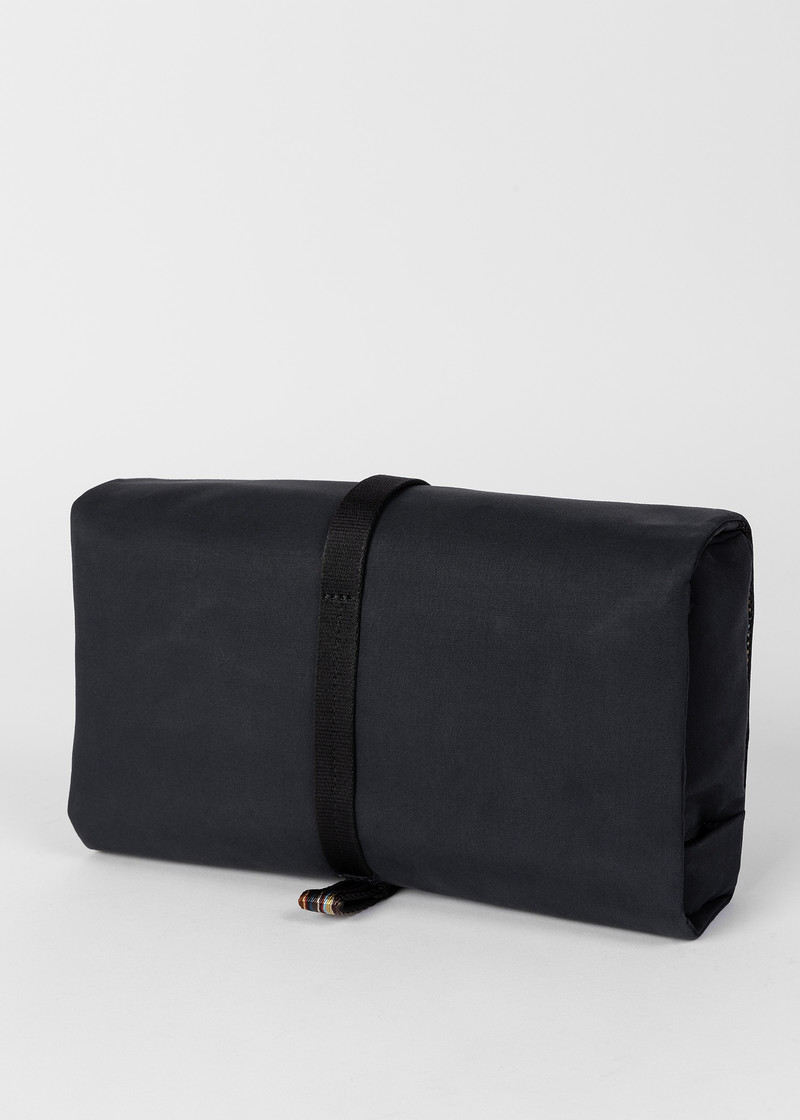 Navy Cotton-Blend Canvas Fold-Out Wash Bag 5