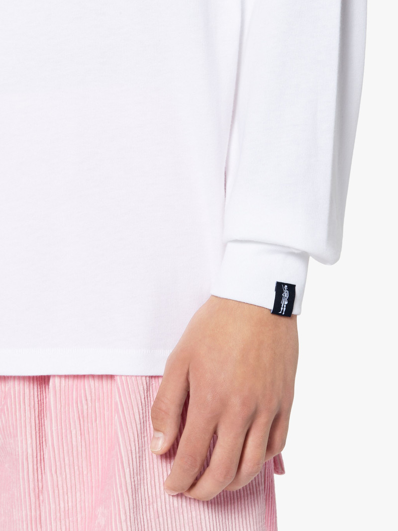 WHITE COTTON DANDY MAN LONG SLEEVE T-SHIRT | GJM-204 5