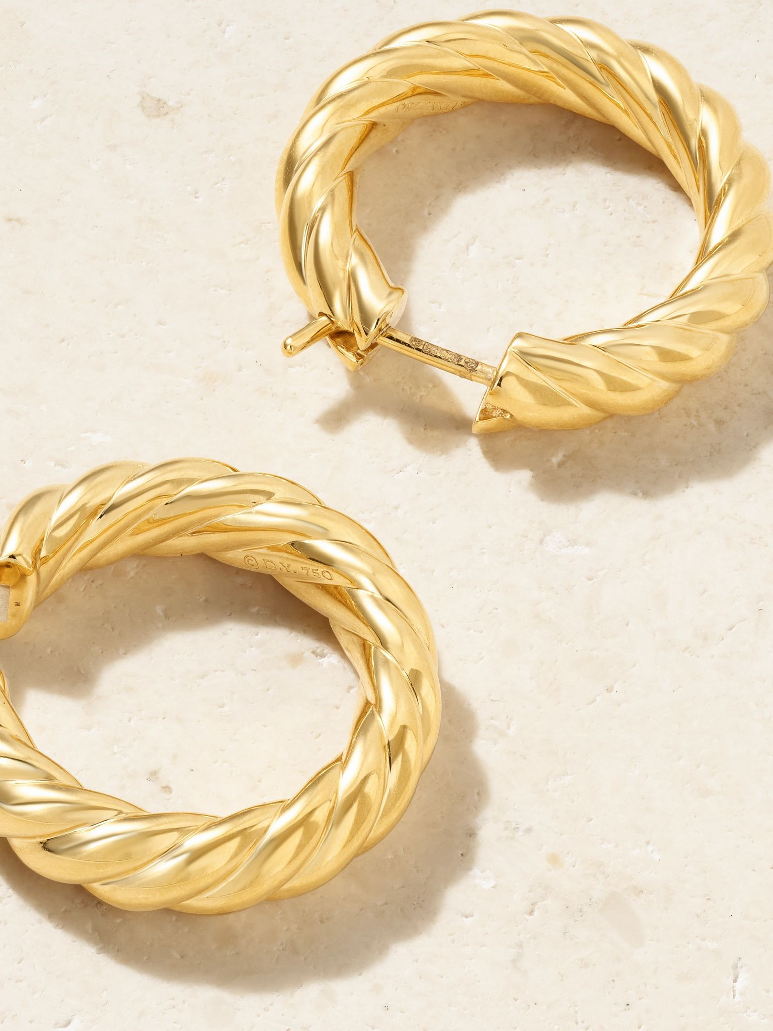 Sculpted Cable 18-karat gold hoop earrings Gold - 3