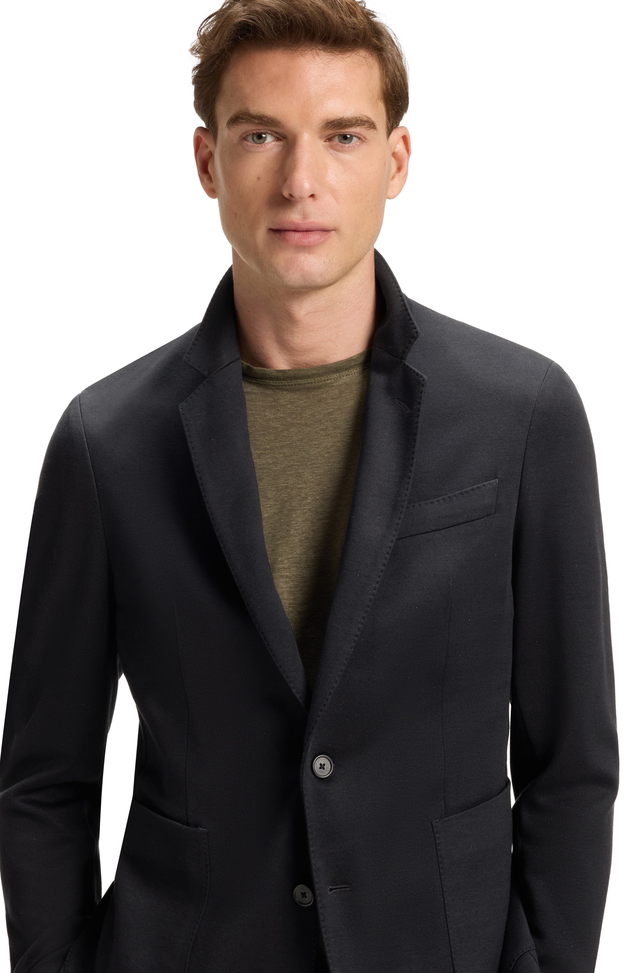 BOSS Navy Cotton & Silk Blend Sport Coat in Dark Blue at Nordstrom - 7