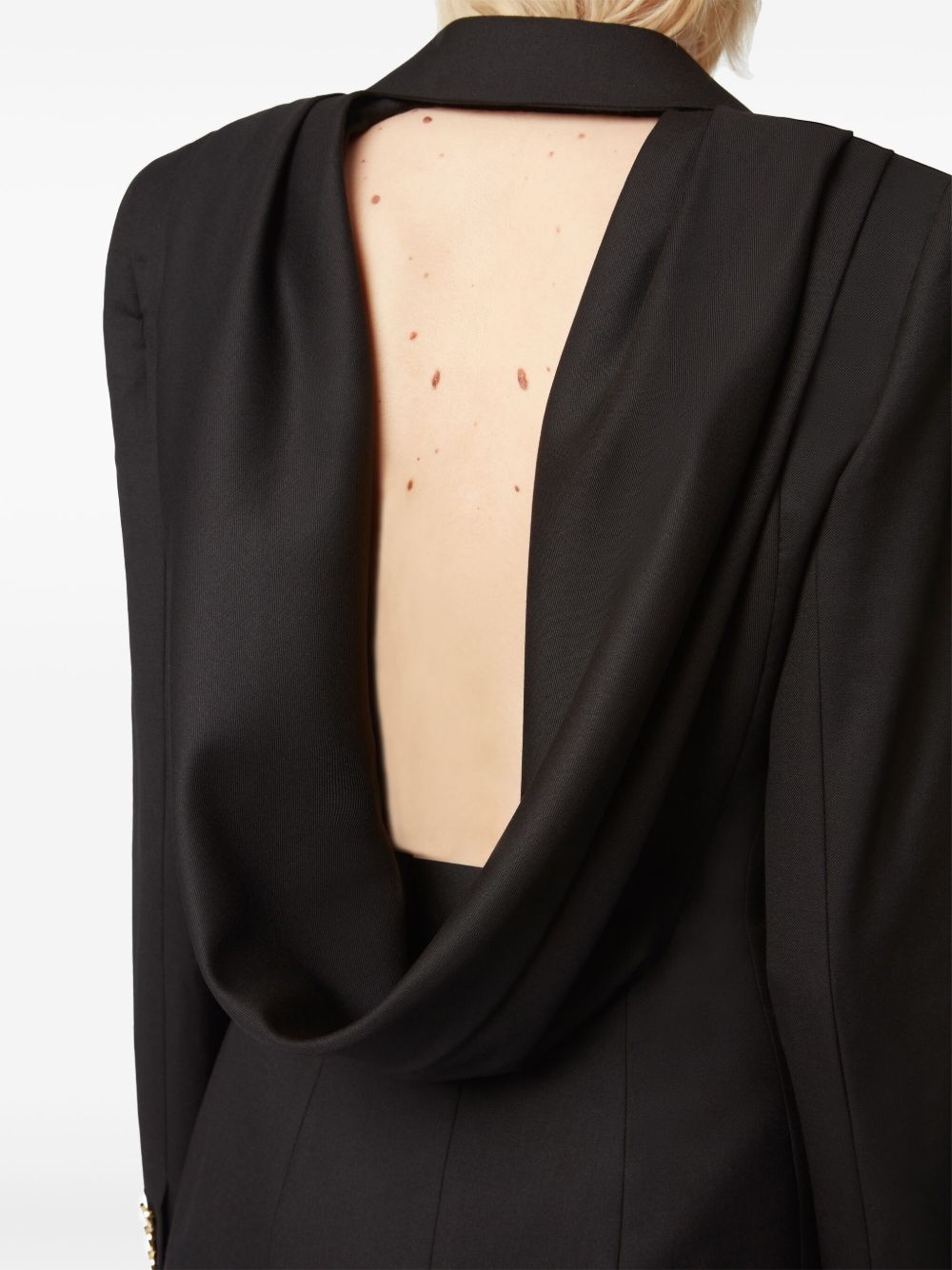 draped-back blazer - 5