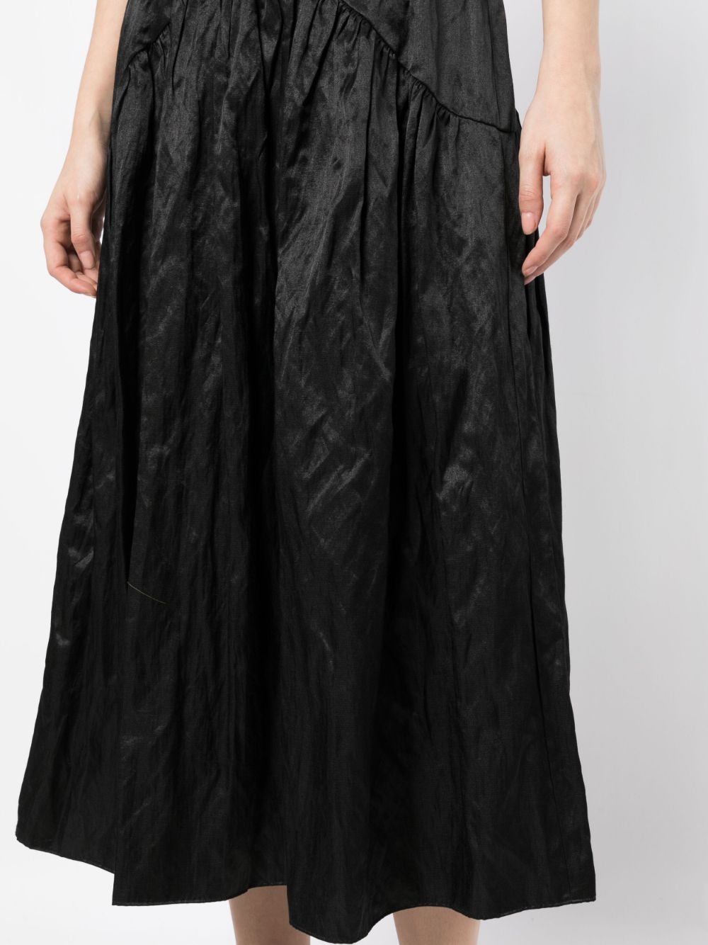 elasticated-waist gathered midi skirt - 5