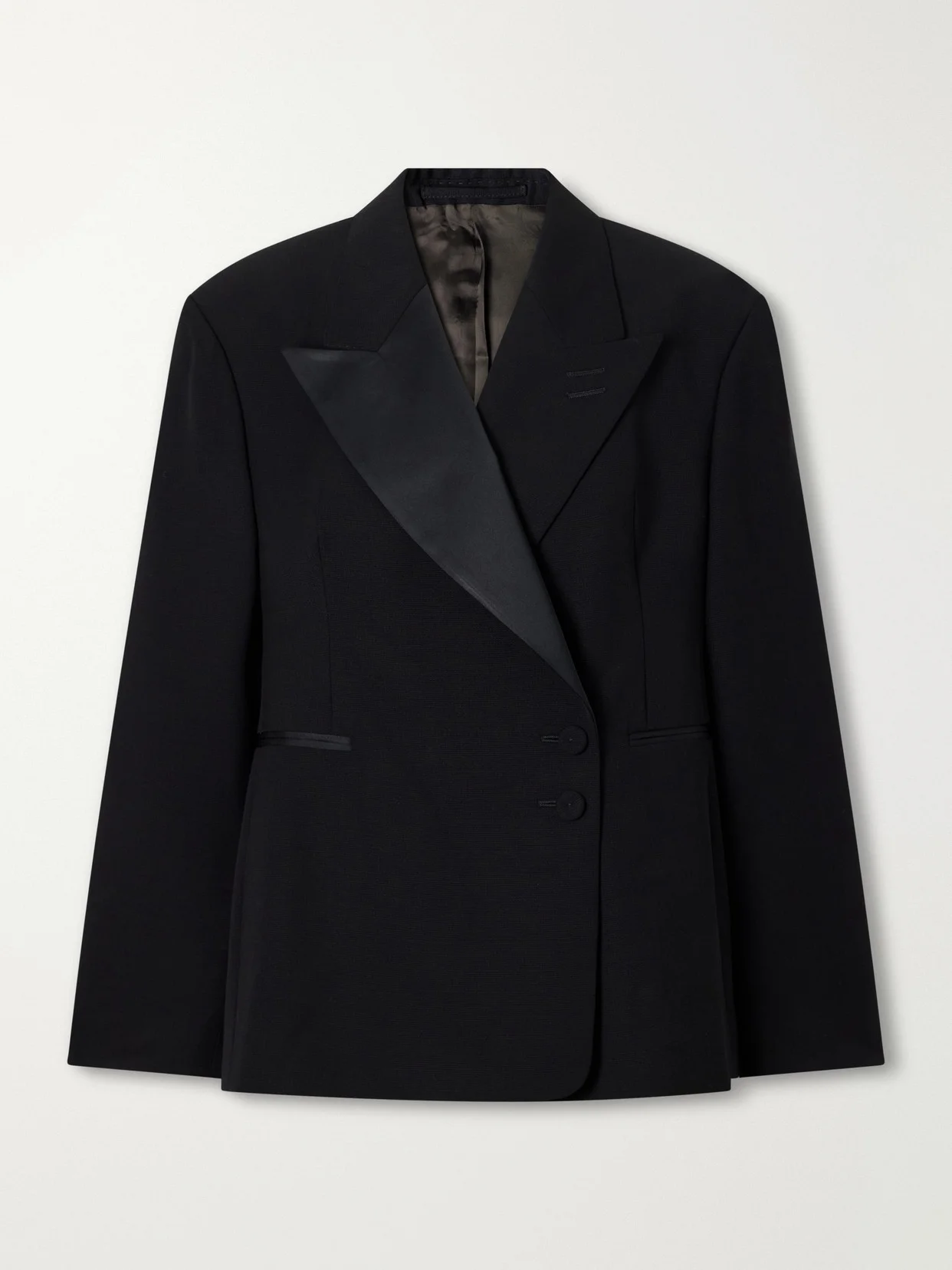 Gallery Satin-trimmed Wool-twill Jacket - 1