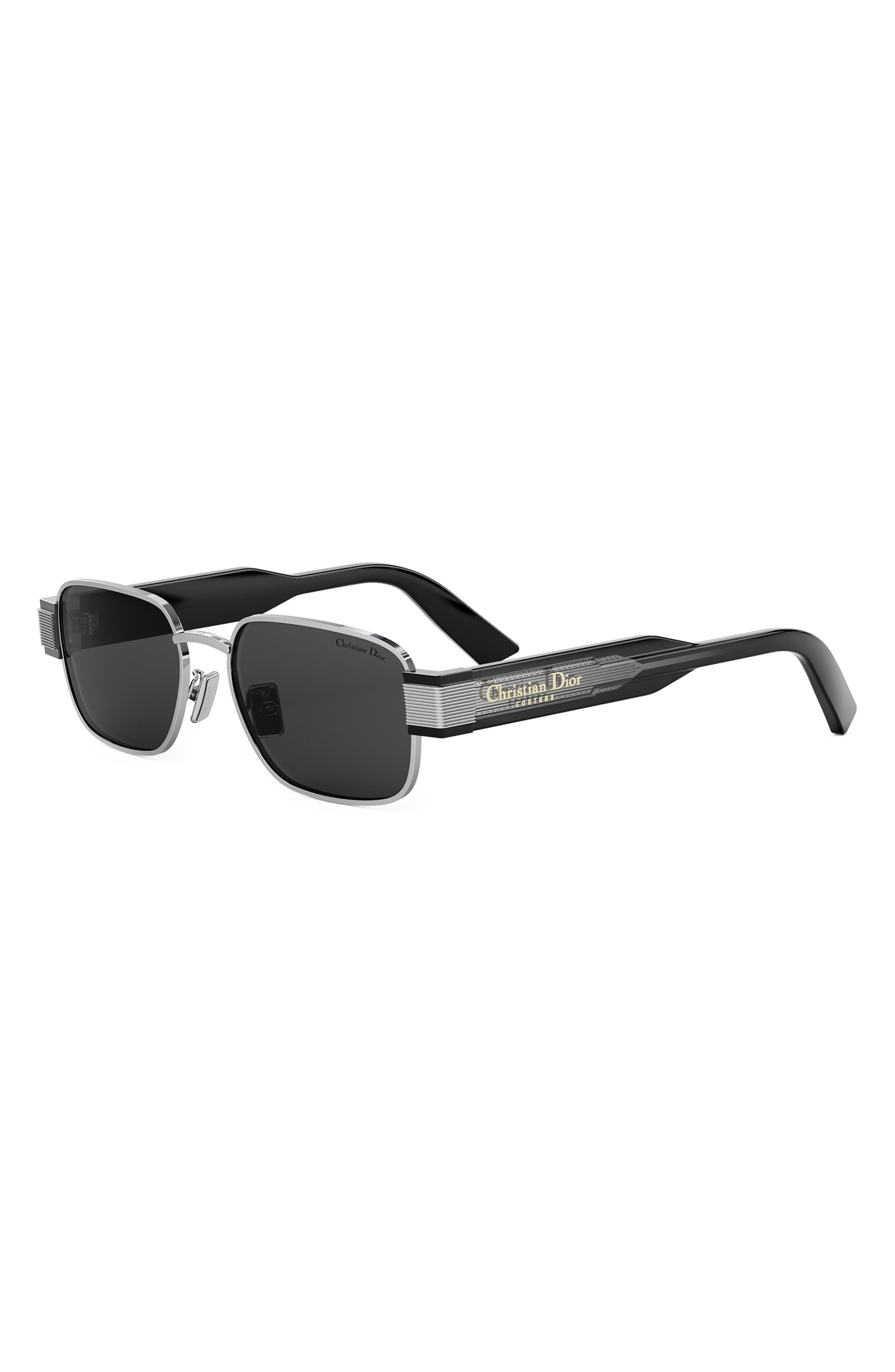 'Christian Dior Label S2U Rectangle Sunglasses in Shiny Palladium /Smoke at Nordstrom - 2