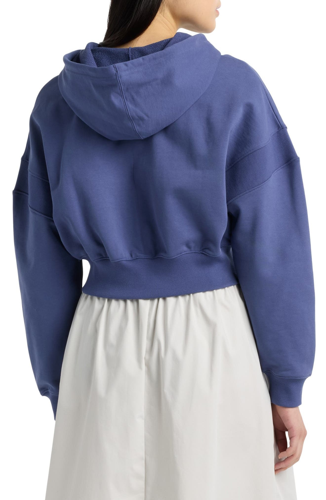 New Balance French Terry Crop Zip Hoodie in Dream State at Nordstrom - 2