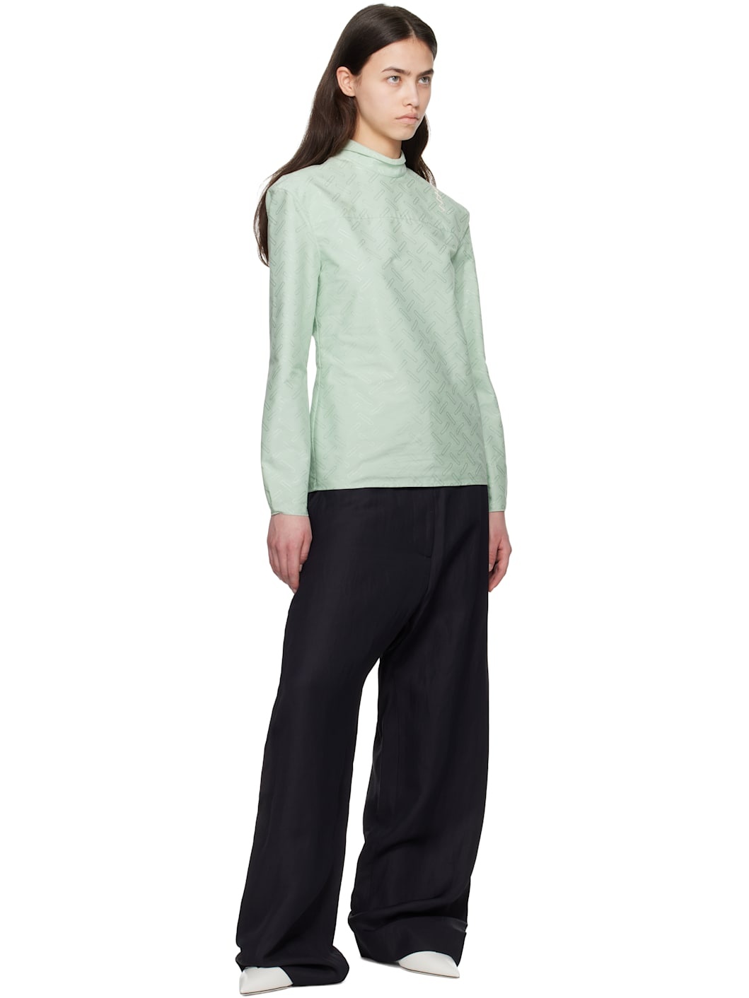 Green Confetti Cotton Jacquard Shirt - 4