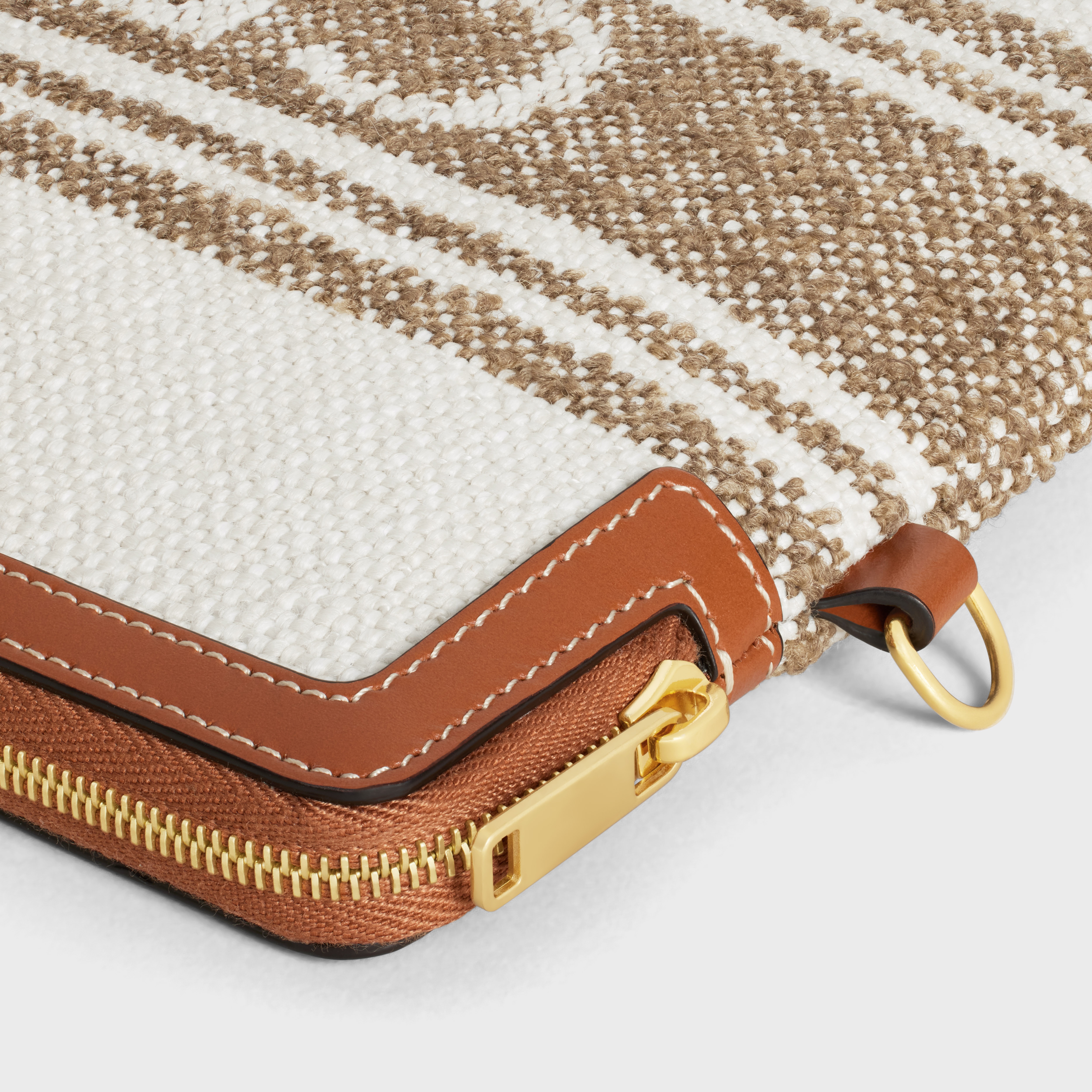 【CELINE】SmallPouch with Strap StripedTextile with Triomphe Celine Triomphe Small Strap Pouch Review - YouTube