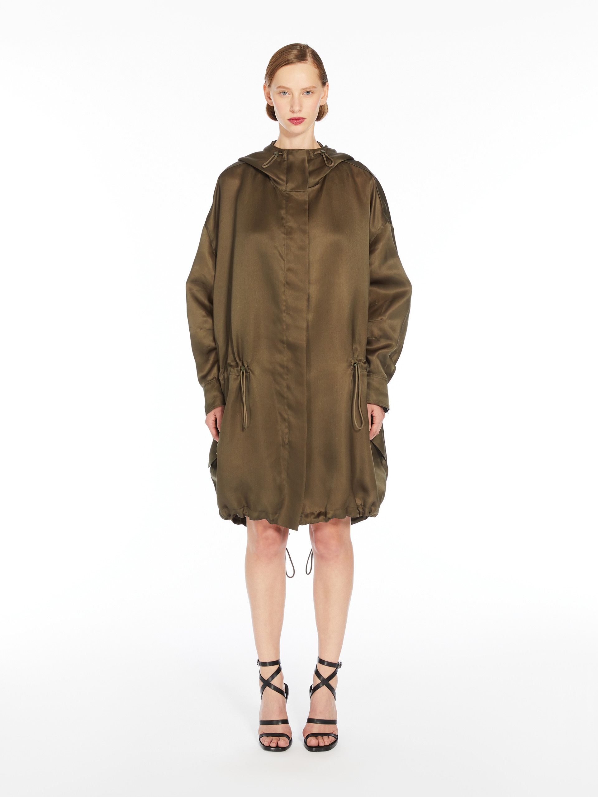 TAMBUTO Oversized silk organza parka - 3