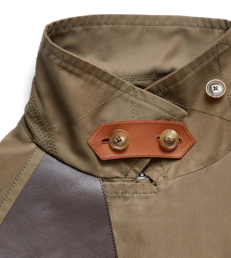 TRENCH COAT WITH LEATHER INSERTS - BROWN 3