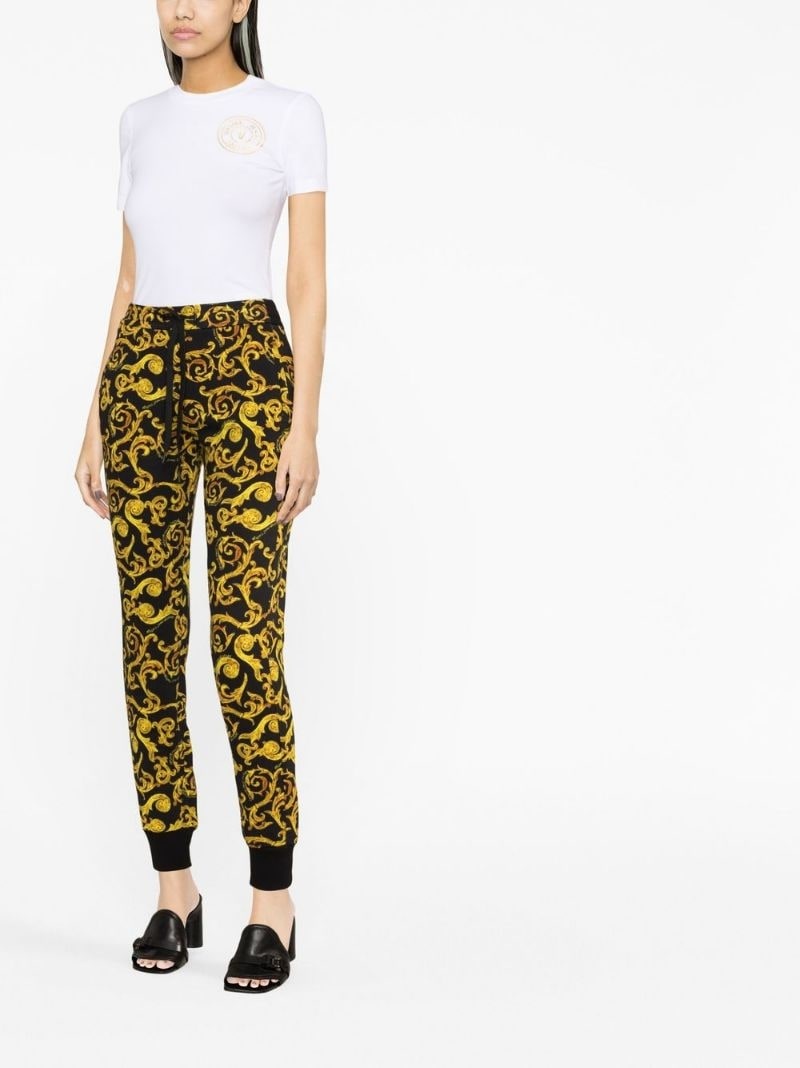 Barocco-print drawstring-waist trousers - 2