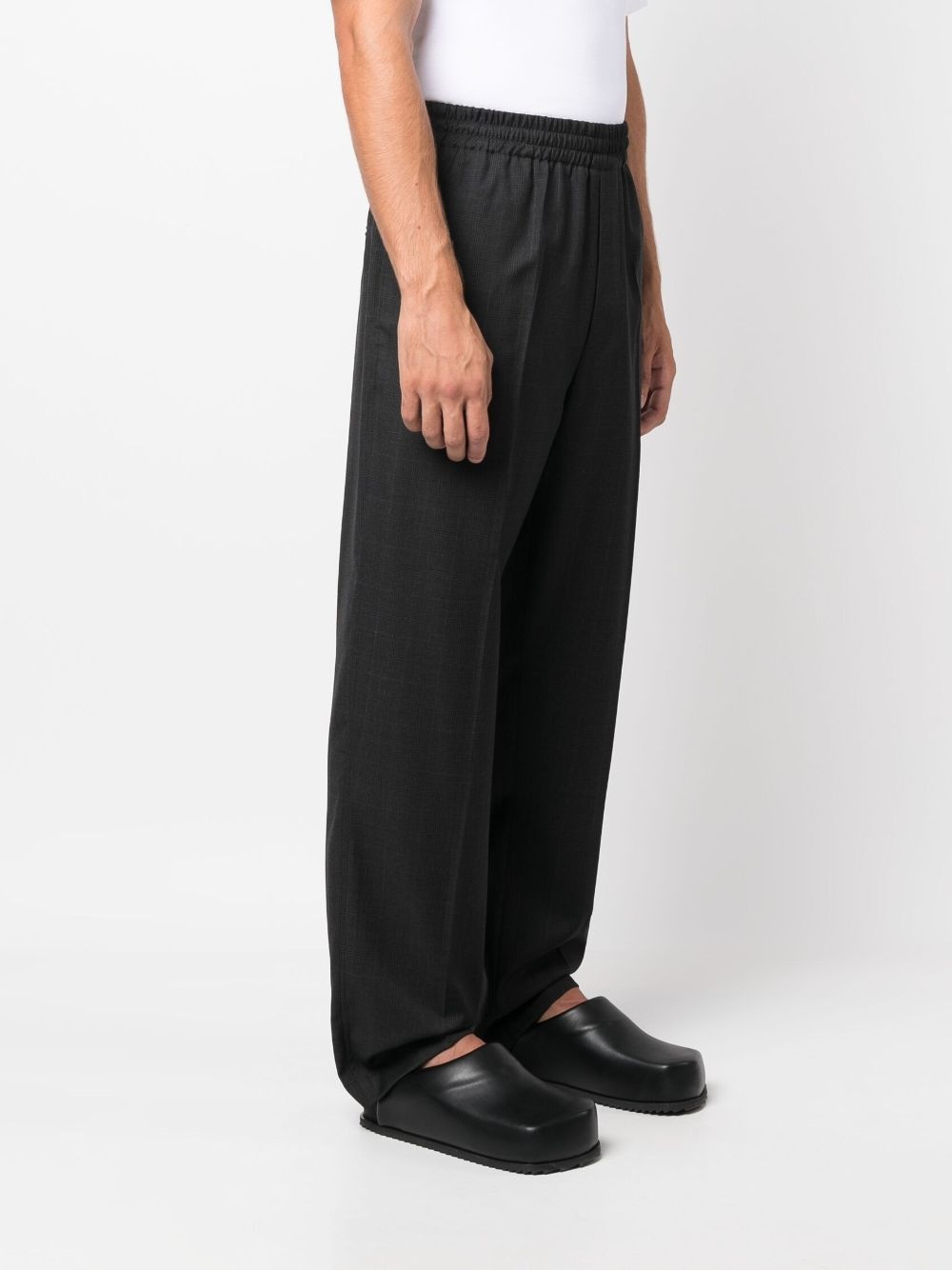 check-pattern straight-leg trousers - 3