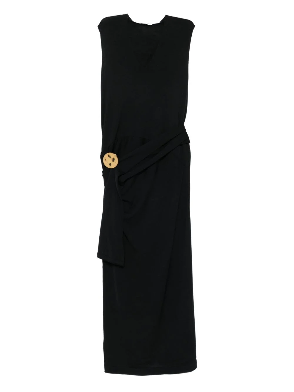V-neck draped maxi dress - 1