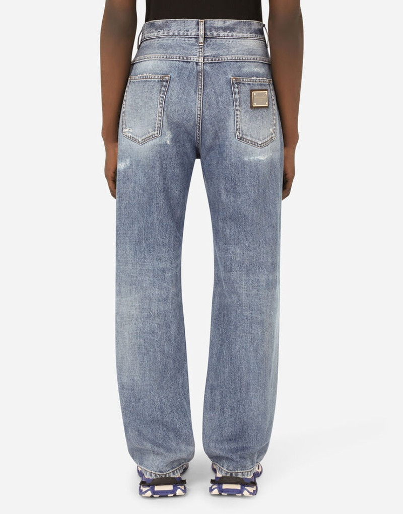 Dolce & Gabbana Oversize washed jeans with ripped knees outlook