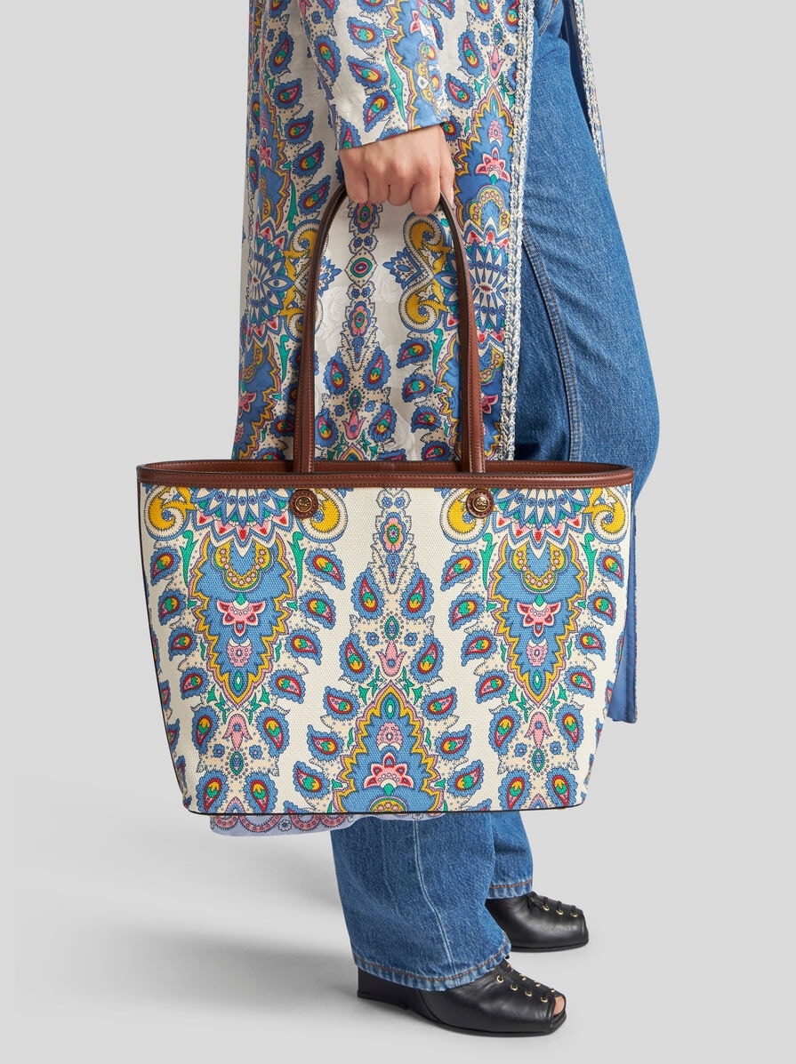 ETRO ESSENTIAL MEDIUM PRINTED CANVAS BAG - 2