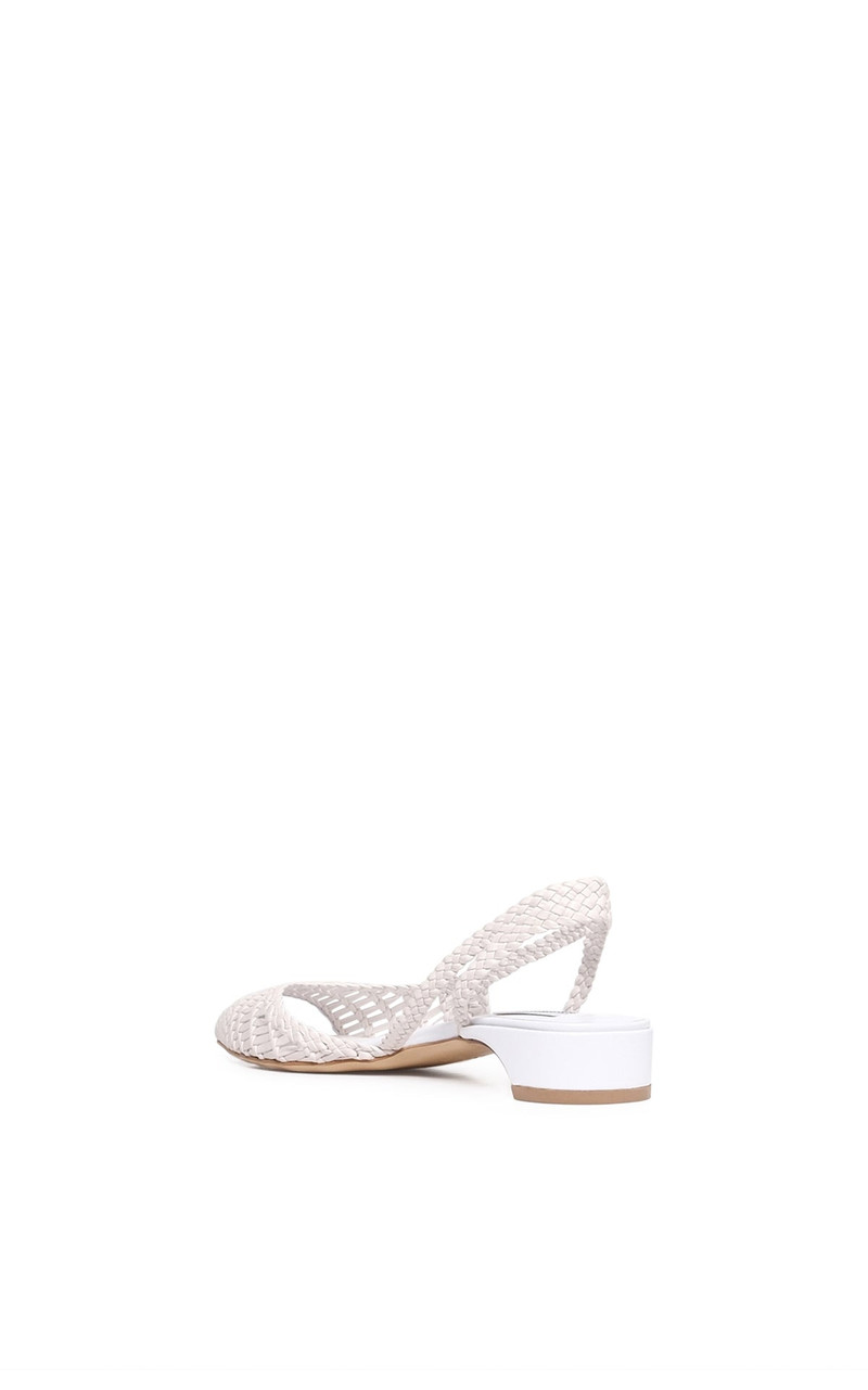 GABRIELA HEARST Perro Braided Slingback Pump in White Leather outlook
