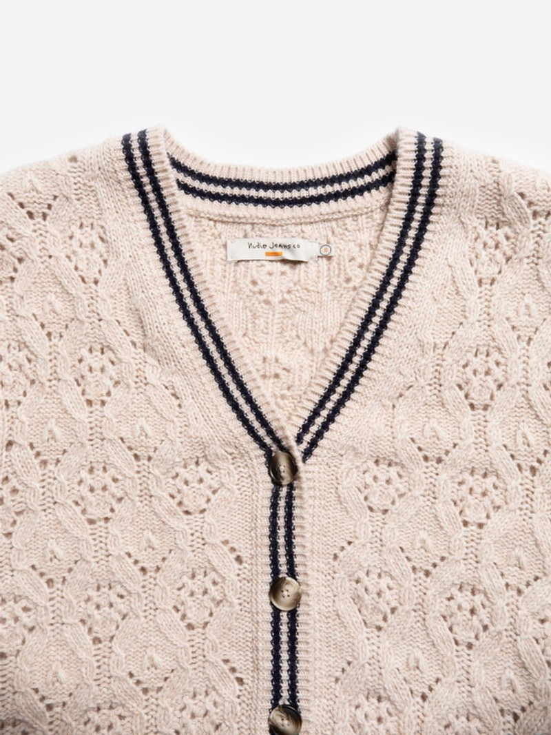 Kim Pointelle Knit Vest Oat 6