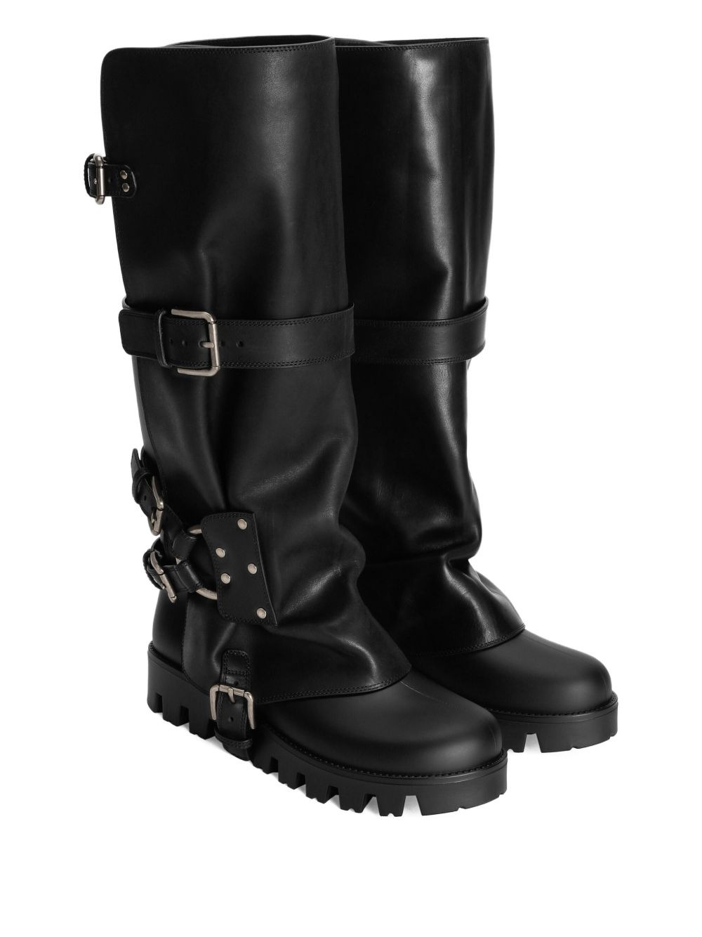 buckle-strap biker boots - 4