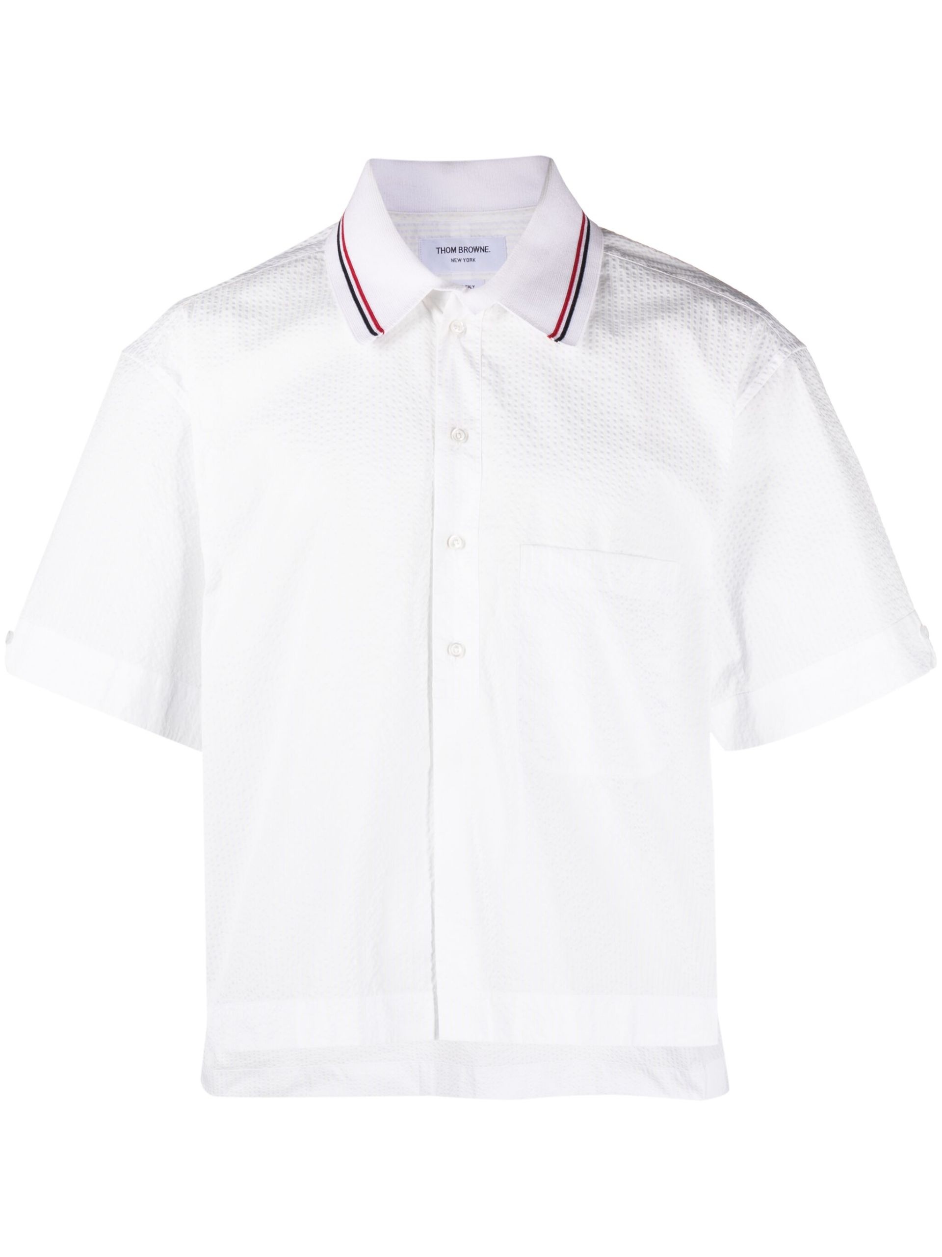 White RWB-Trim Cotton Shirt - 1