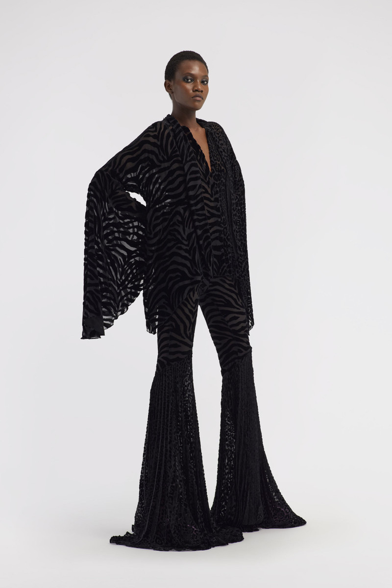 Roberto Cavalli Velvet pants with Ray of Gold print outlook