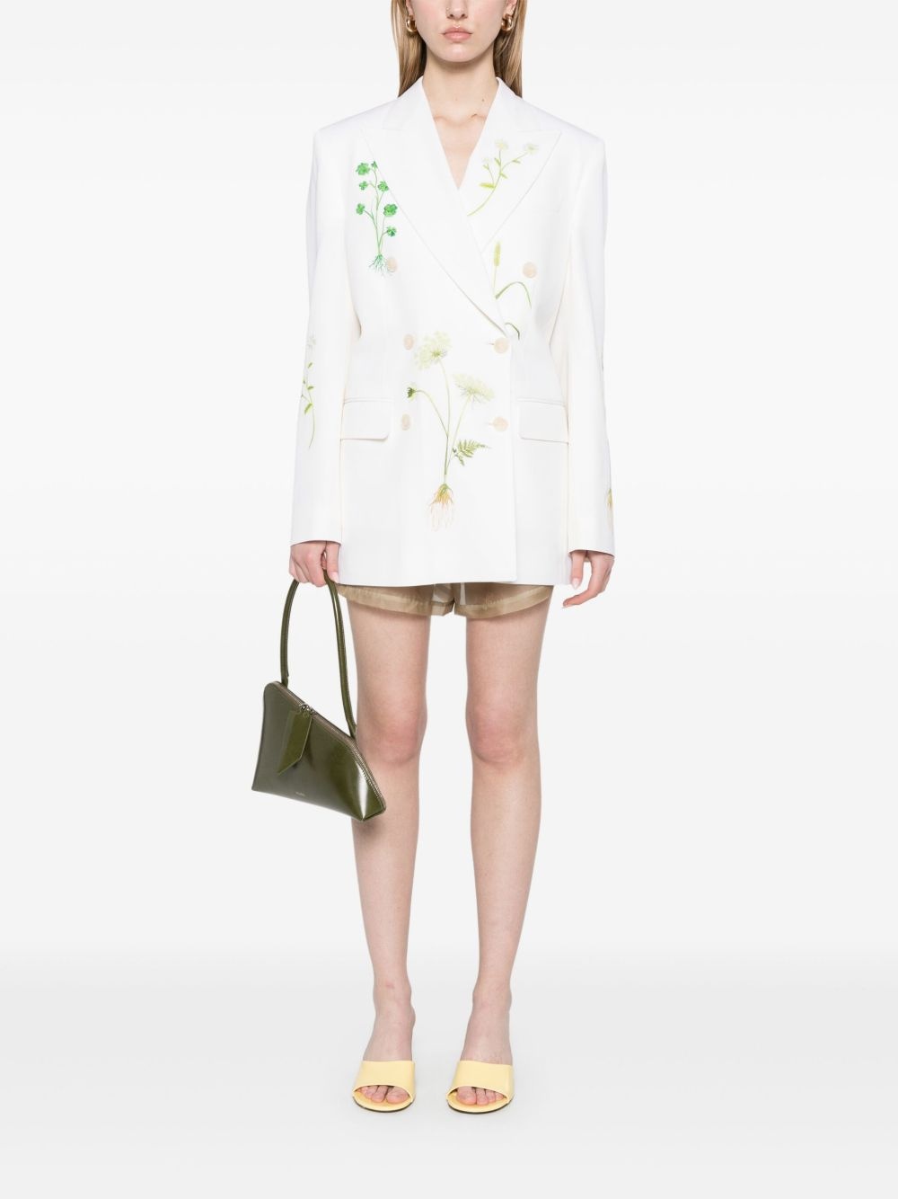 floral-embroidered blazer - 2